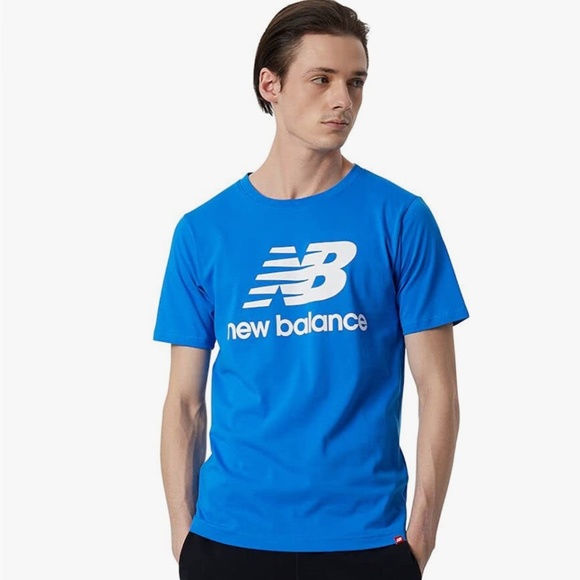 New Balance Men's NB Essentials Stacked Logo Short Sleeve - New With Tags - Picture 4 of 10